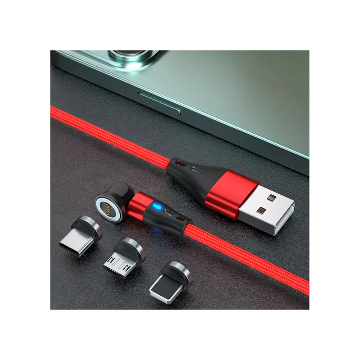 GENERICO - Cable Tipo C Carga Rapida + Conector Micro Usd + Lightning