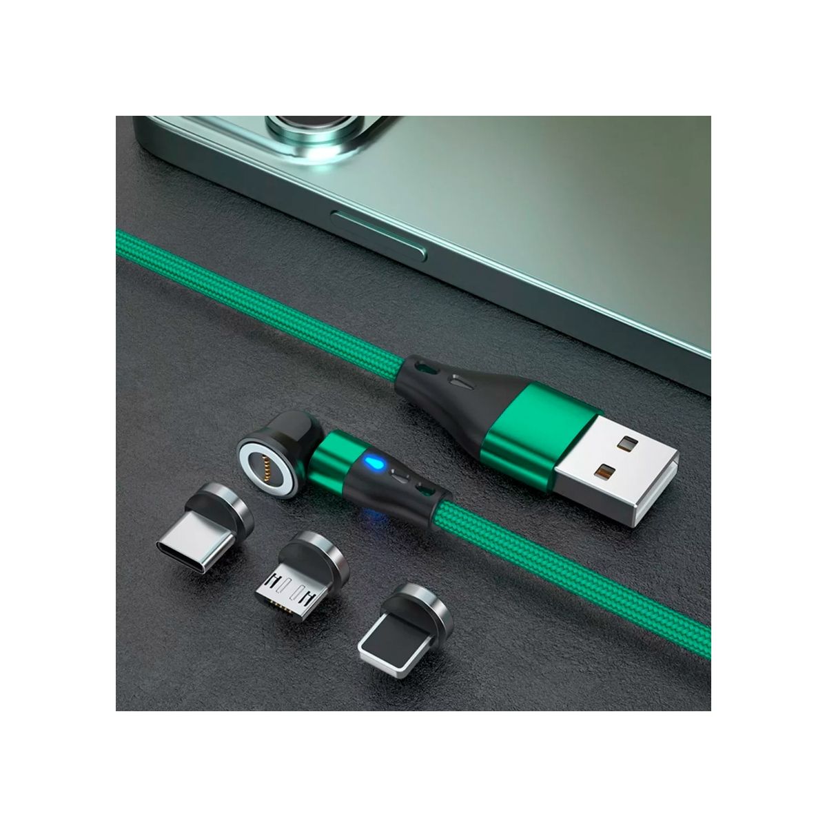 GENERICO - Cable Tipo C Carga Rapida + Conector Micro Usd + Lightning