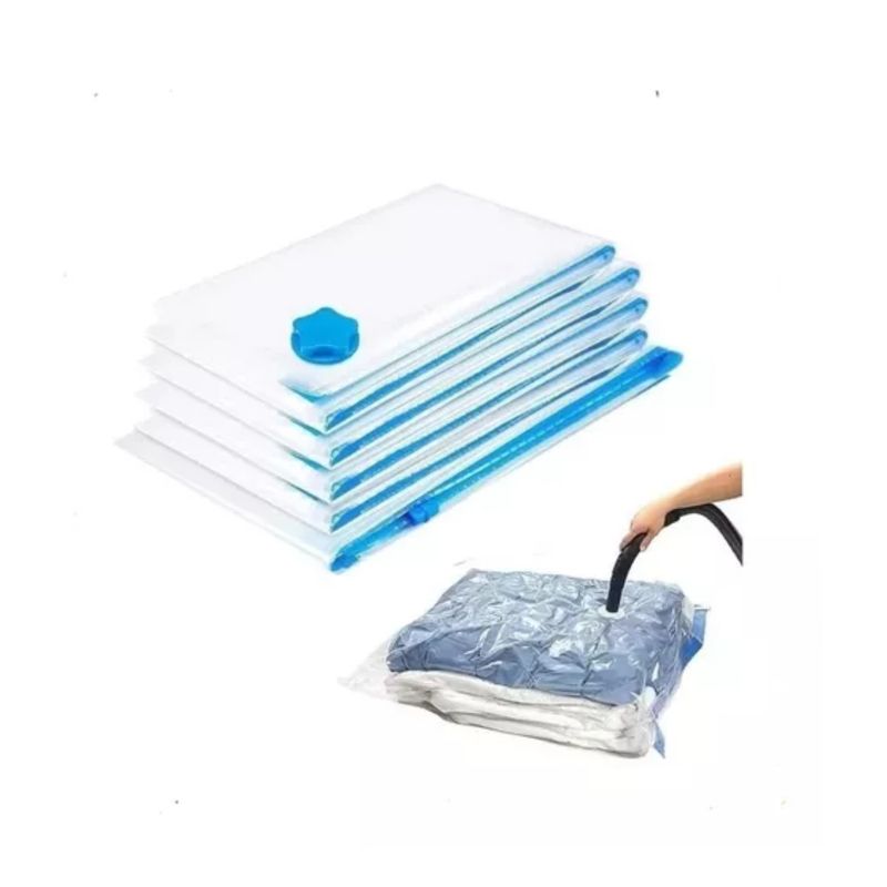 GENERICO - Set 12 Bolsas Guardamantas Para Comprimir Prendas 60x80 Cm