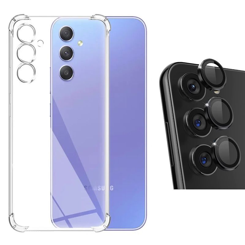 GENERICO - Carcasa Transparente Para Samsung A55 5G + Lentes