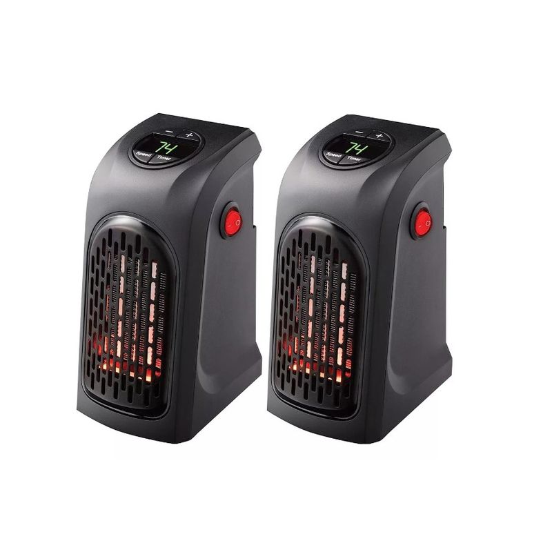 GENERICO - X2 Calefactor Portátil Electrico 400w Con Adaptador