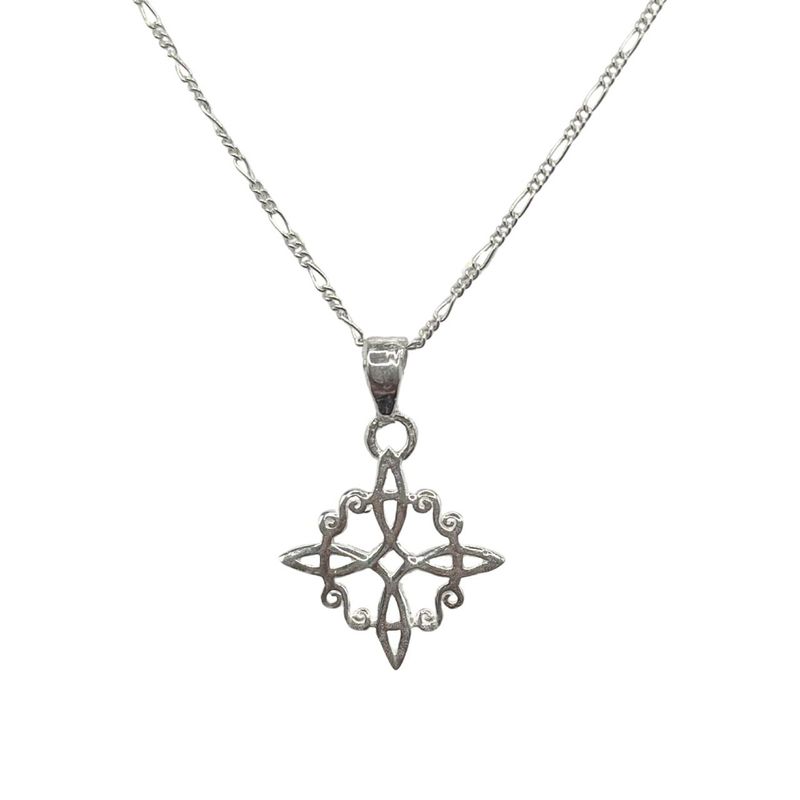 GENERICO - Collar Cadena Nudo De Bruja Amuleto Protección Plata  50 Cm