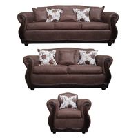 Living Con Resorte Estructural 8 Cuerpos 4+3+1 Grand Santi Envejecido Café