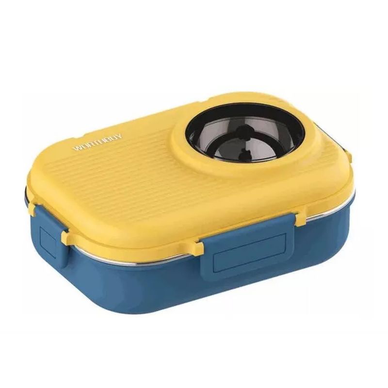 GENERICO - Lonchera Térmica Set Kawaii Incluye Fiambrera Y Botella amarillo