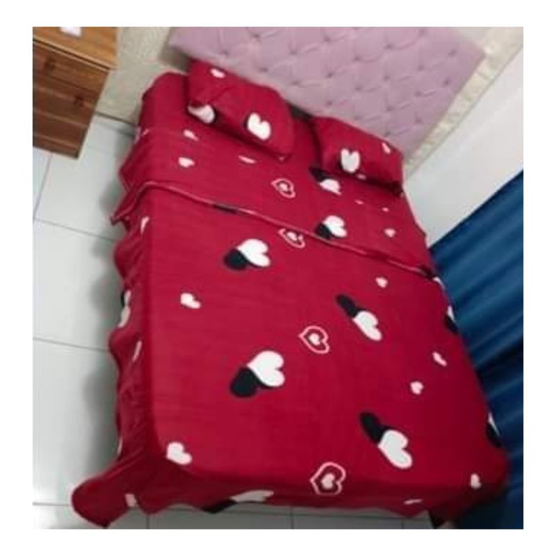 GENERICO - Sábanas De Polar Con Diseño 1,5 Plazas, Color Rojo