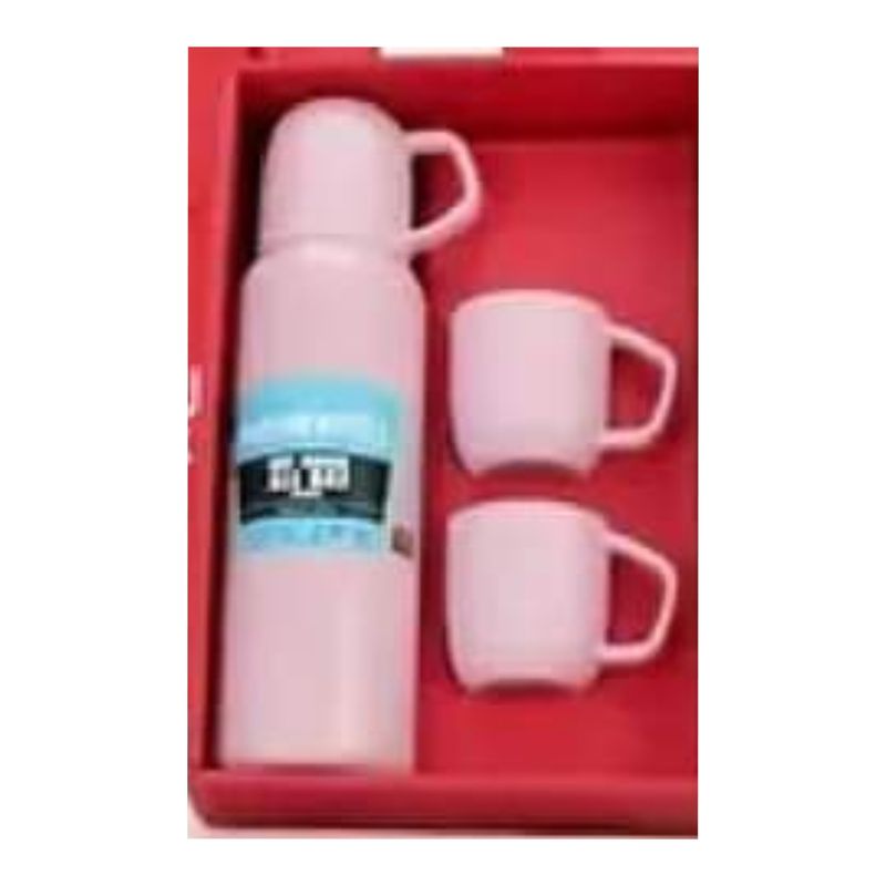 GENERICO - Set Termo 3 Tazas De 500 Ml Variedad De Colores, Rosa claro