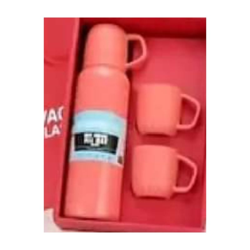 GENERICO - Set Termo 3 Tazas De 500 Ml Variedad De Colores, Rosado