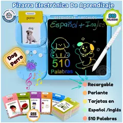 GENERICO - Juguete Pizarra Didáctica Tarjetas de Aprendizaje Niños 510 Palabras
