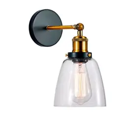 WANT - Lampara Aplique Vintage Vidrio Porta Ampolleta E27