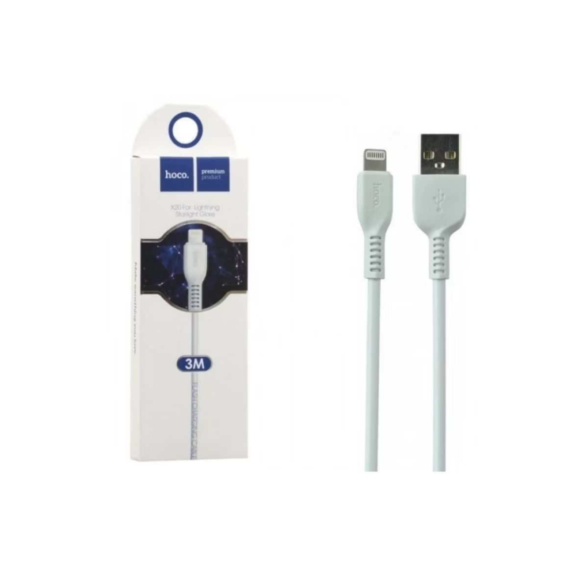 HOCO - CABLE PARA IPHONE 3 METROS BLANCO