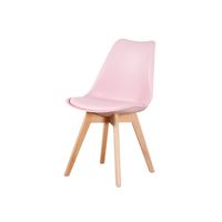 Silla de comedor acolchada Tulip Rosa