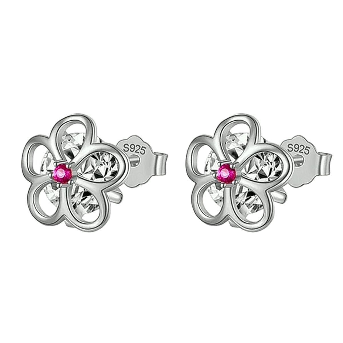 LUXURYJOYAS - Oferta Aros Flor Baño Oro 18kt Hecho Con Cristal