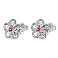 Oferta Aros Flor Baño Oro 18kt Hecho Con Cristal