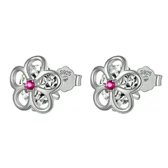 LUXURYJOYAS - Oferta Aros Flor Baño Oro 18kt Hecho Con Cristal
