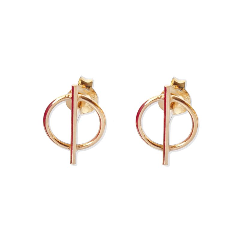MABELITA - Aritos con Baño de Oro Mini Circulo Áureo