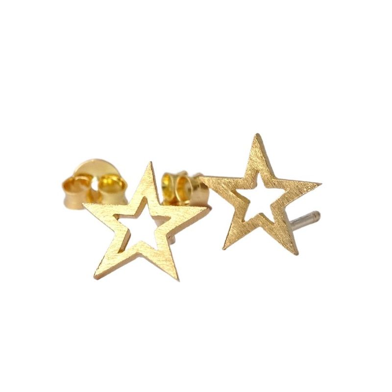 MABELITA - Aritos Baño de Oro Estrellas Abiertas