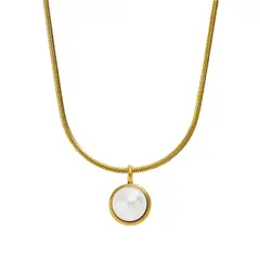 LUXURYJOYAS - Collar Perla ojo de tigre Oro 18kt bañado Exclusivo