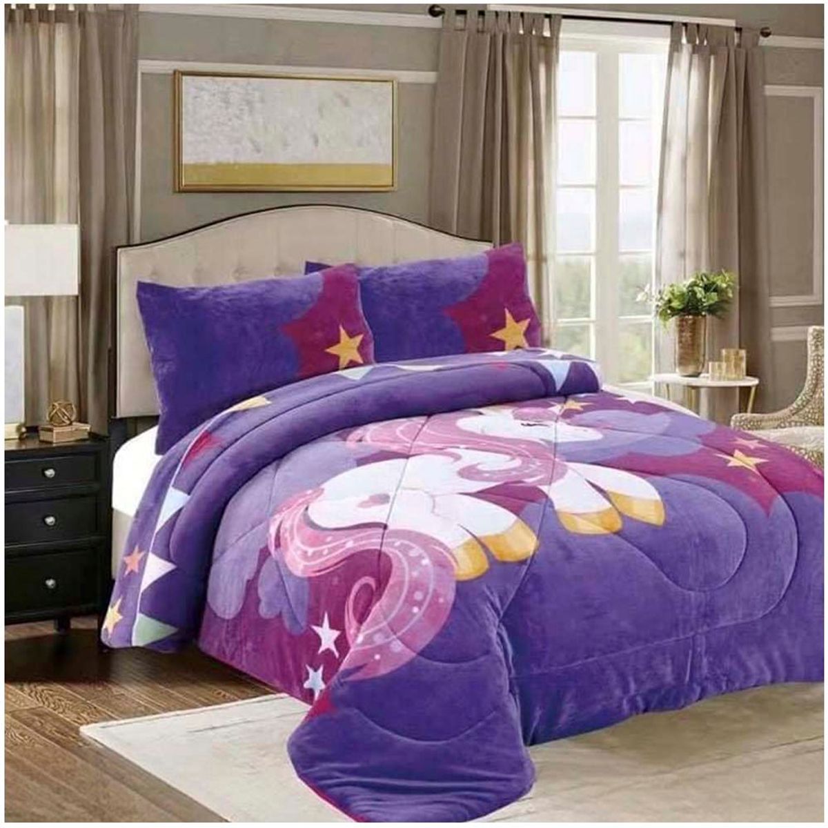 GENERICO - Cubrecama Premium Plush con Chiporro plaza y media md02.