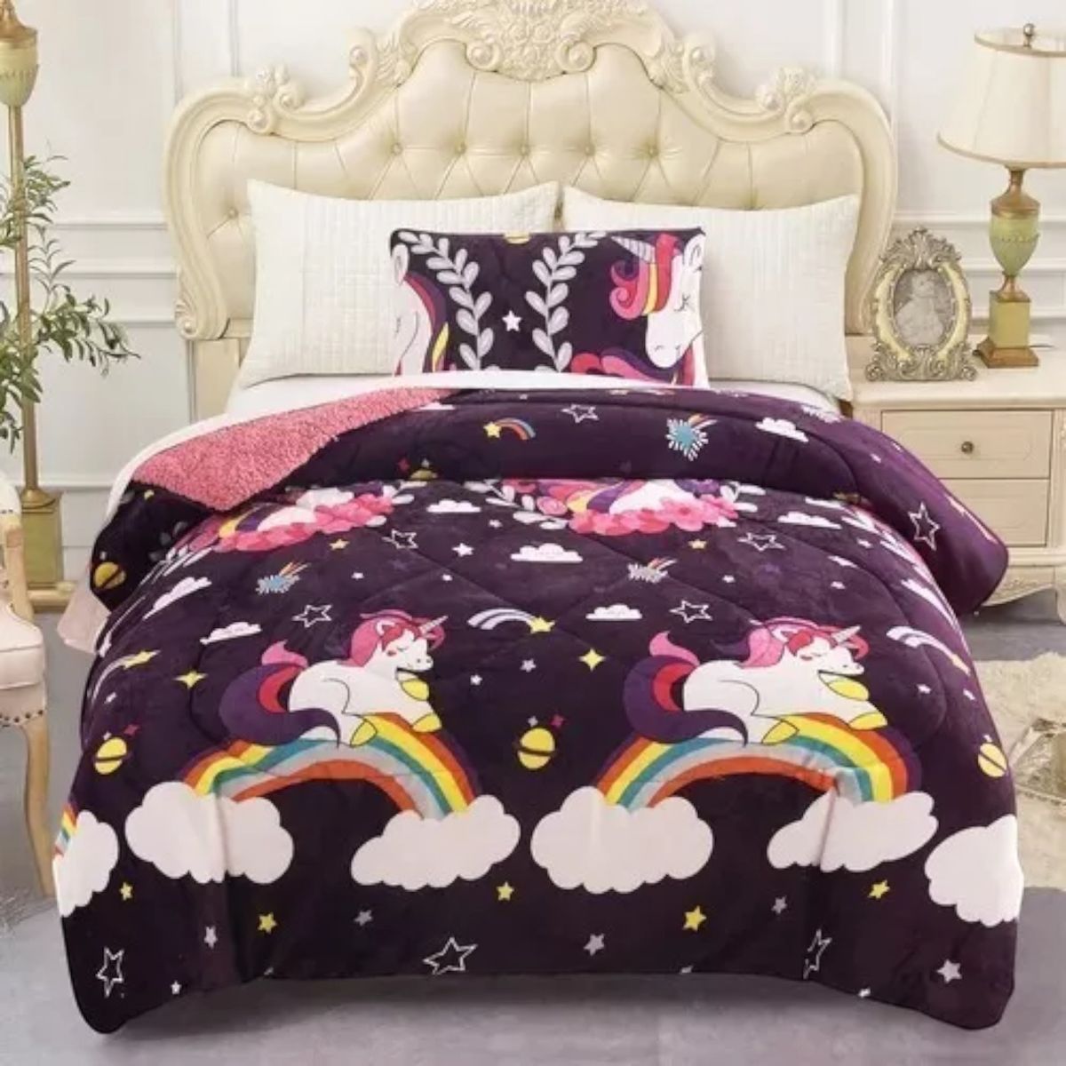 GENERICO - Cubrecama Premium Plush con Chiporro plaza y media md03.