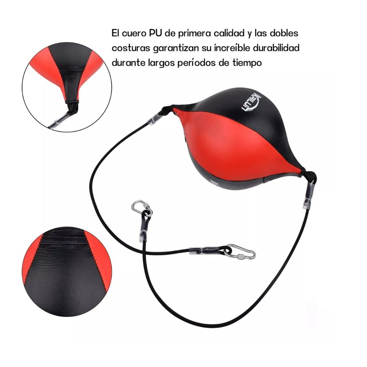 GENERICO - Pera Box Inflable Con Elástico Punching Ball Velocidad Negro