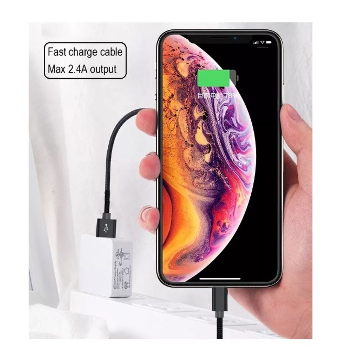 GENERICO - Pack 3 Cable Para iPhone 2 Metros iPad Lightning Encordado