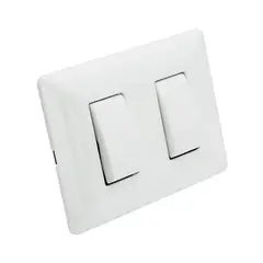 PHILCO - Interruptor Doble Pared Muro 250v 10a Blanco