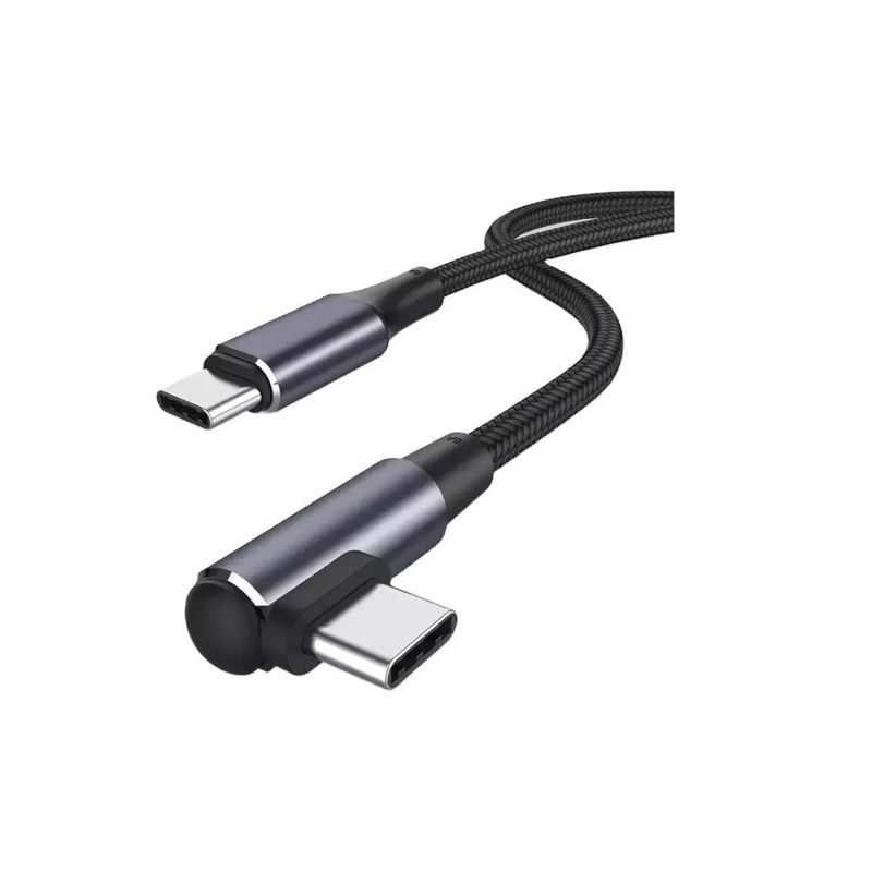 GENERICO - Cable Usb 100w Tipo C A Tipo C Pd Qc4.0 5a Codo 90° 2 Metros