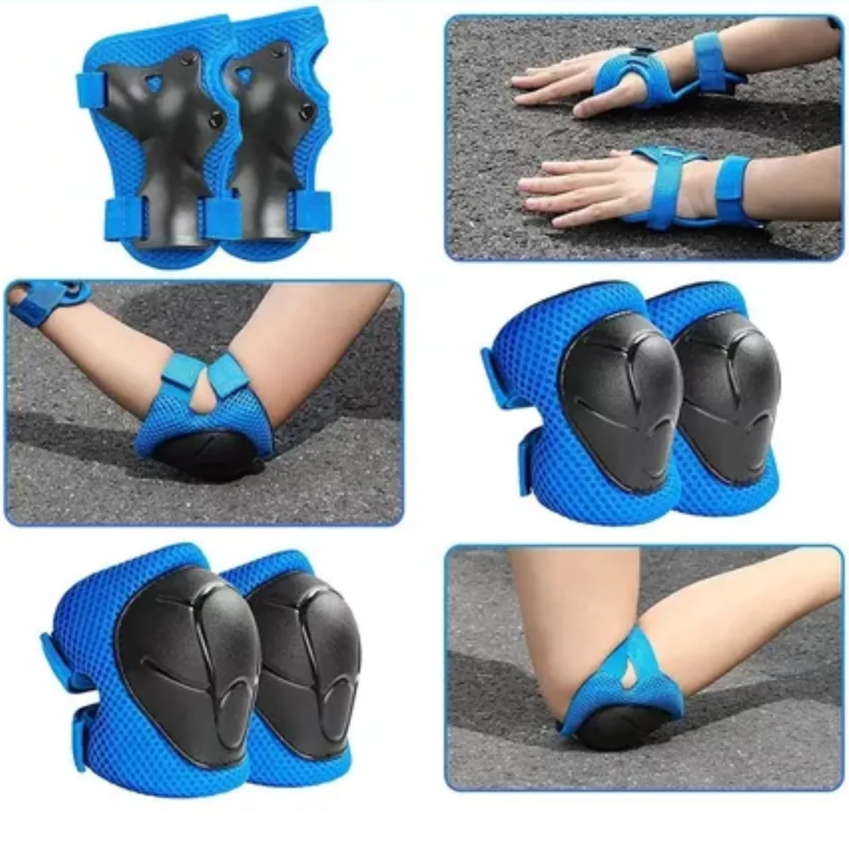 GENERICO - Set de Casco Para Niños y Niñas mas protecciones