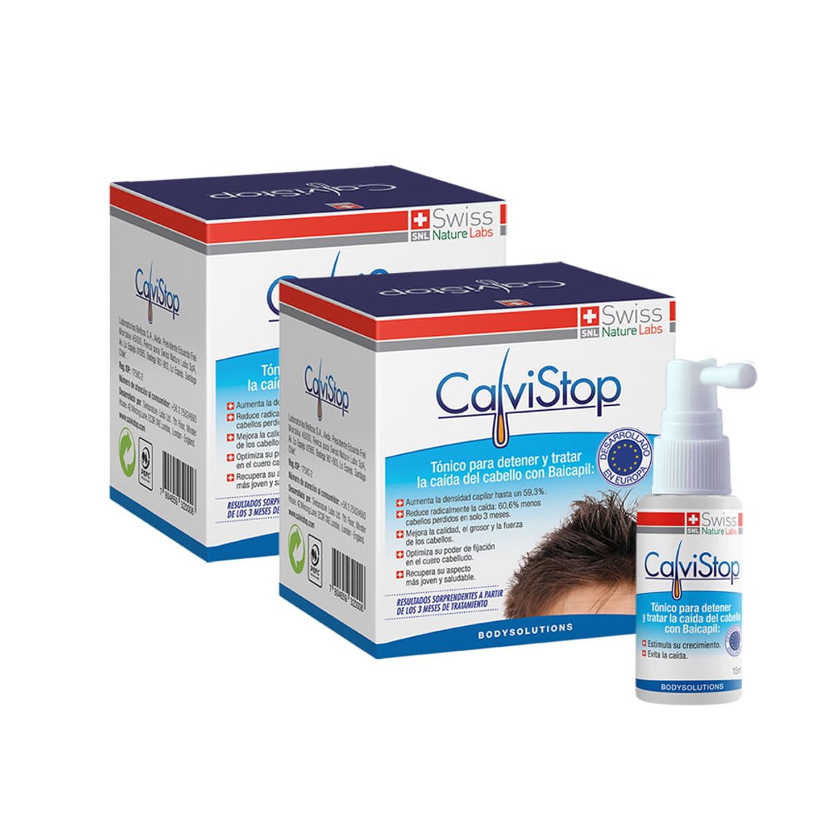 CALVISTOP - Calvistop - 2 Estuches con 4 frascos (2 meses)