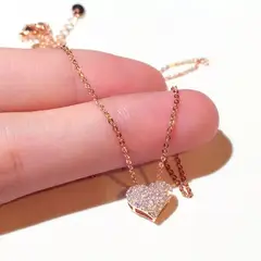LUXURYJOYAS - Collar Corazón Oro Rosa 18kt Con Cristales Austriaco LUXURYJOYASCL