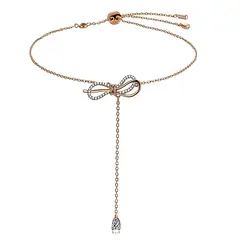 LUXURYJOYAS - Collar Swan Lazo Ajustable Oro Rosa 18kt Bañado LUXURYJOYASCL