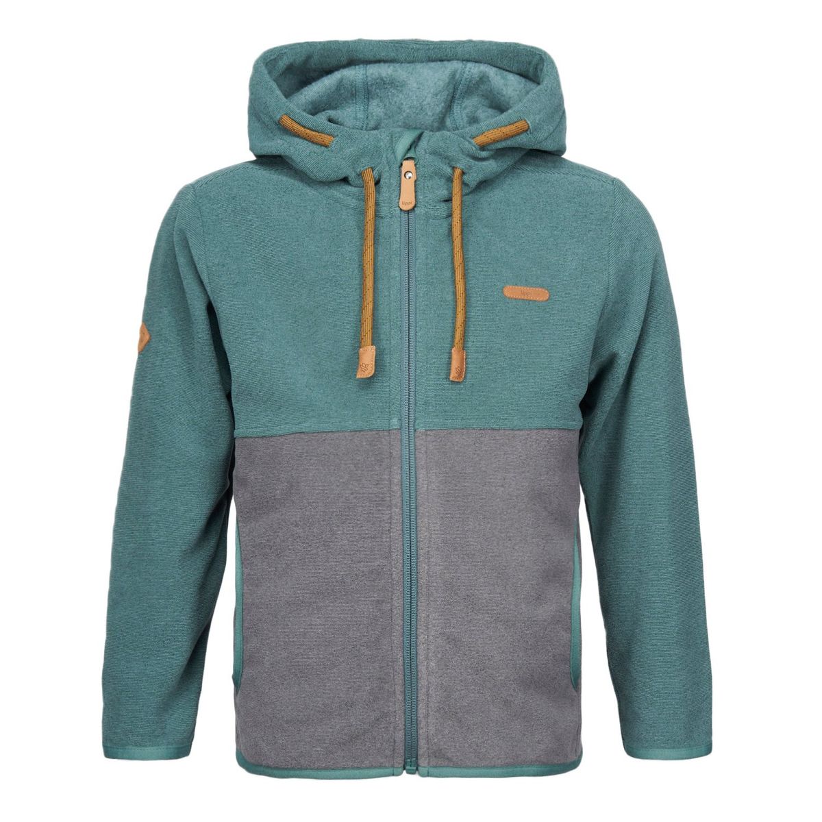 LIPPI - Poleron Niño Stripes Nano-F Full Zip Turquesa Oscuro / Gris Oscuro Lippi