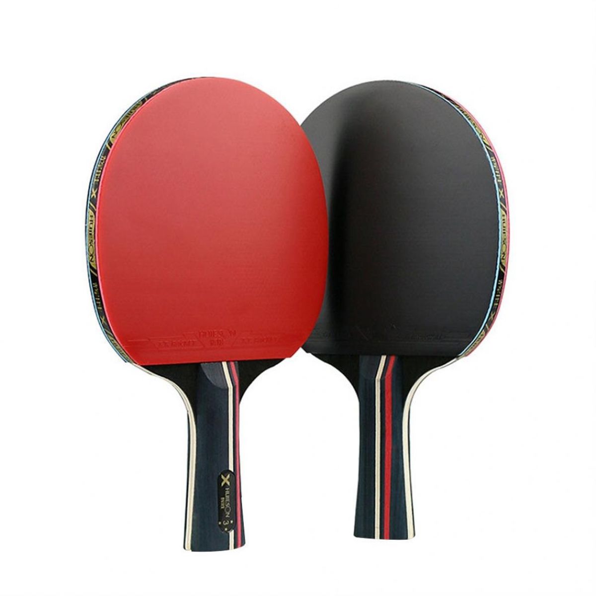 GENERICO - Pack 2 Paletas De Ping Pong 3 Estrellas Hueison + 3 Pelotas