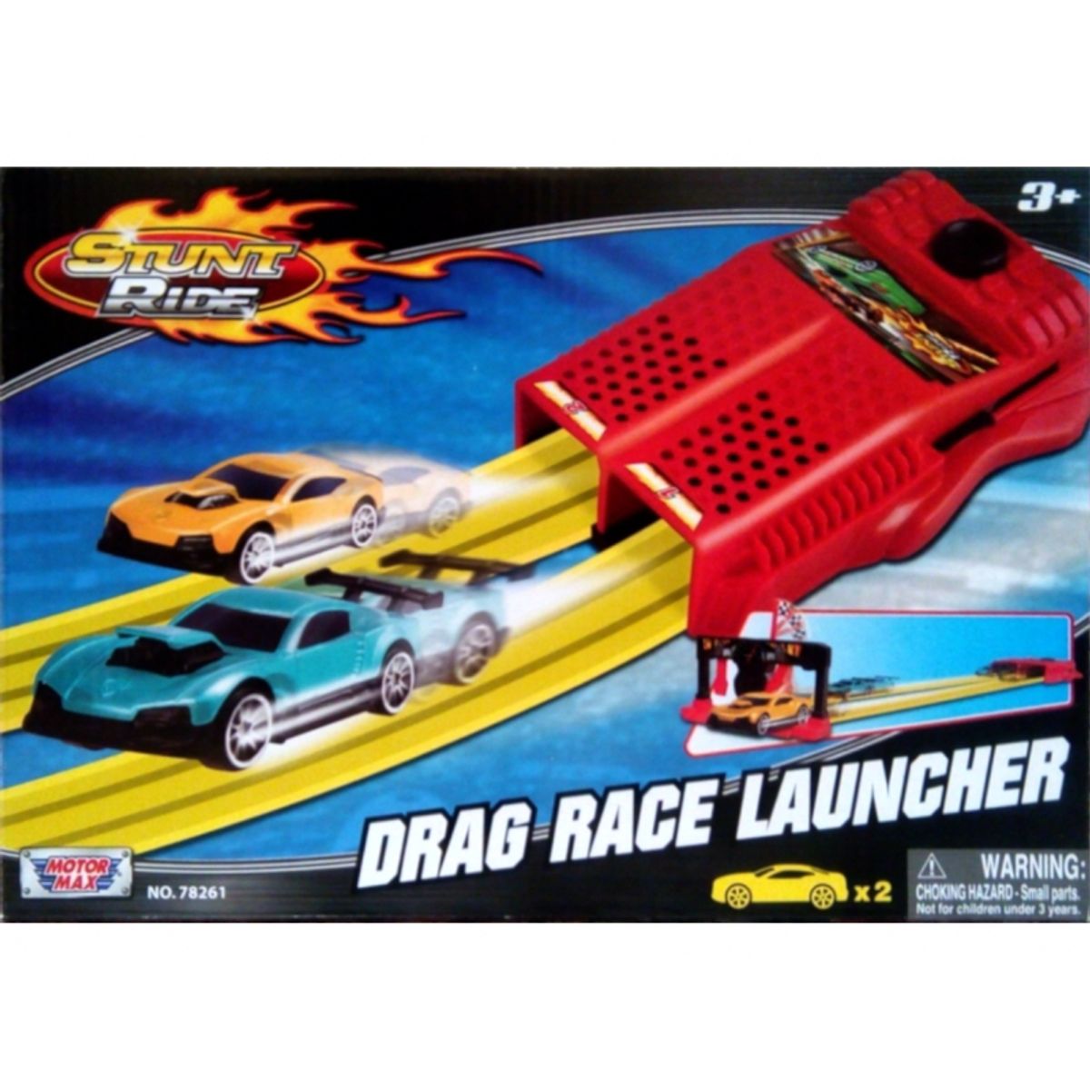 MOTORMAX - MOTORMAX 78261 STUNT RIDE DOUBLE LAUNCHER SET W 2PCS