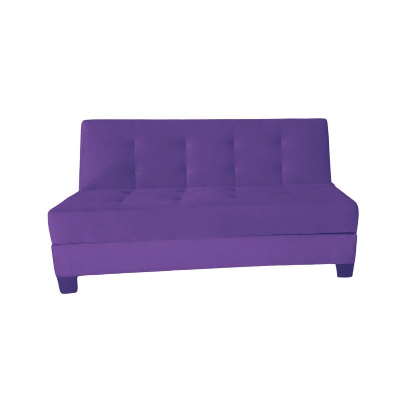 MUEBLES HVM - Futon Cama Baul Patagonia 15P Morado Felpa Pmadera