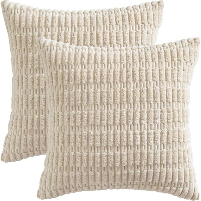 AZ AURAZEUS - Fundas De Cojines Blanco Set X2 Cama Sillon Suave 45 X 45 Almohada AZ