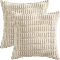 AZ AURAZEUS - Fundas De Cojines Blanco Set X2 Cama Sillon Suave 45 X 45 Almohada AZ