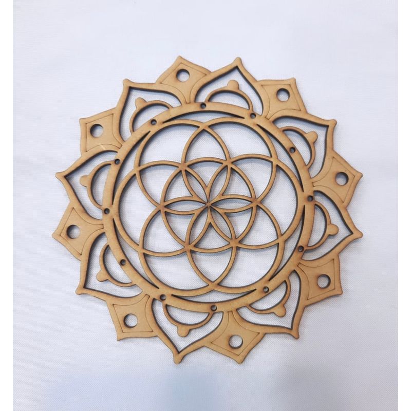 GENERICO - Posavasos Semilla de la Vida MDF 8 cm de diámetro.