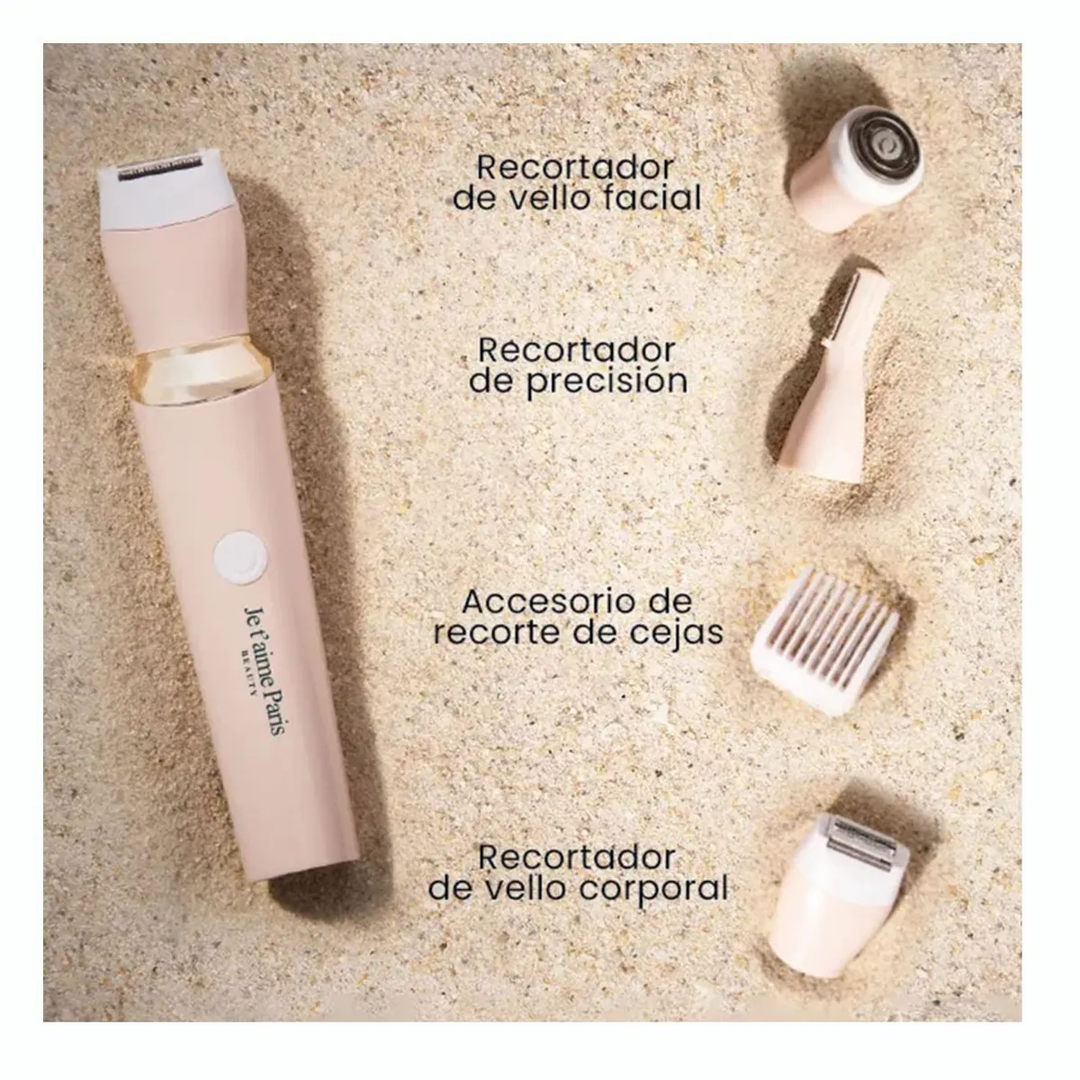 JE T'AIME PARIS BEAUTY - Maquina Depiladora Facial y Corporal Para Mujer Portatil Je T Aime Paris Beauty Con 4 Accesorios
