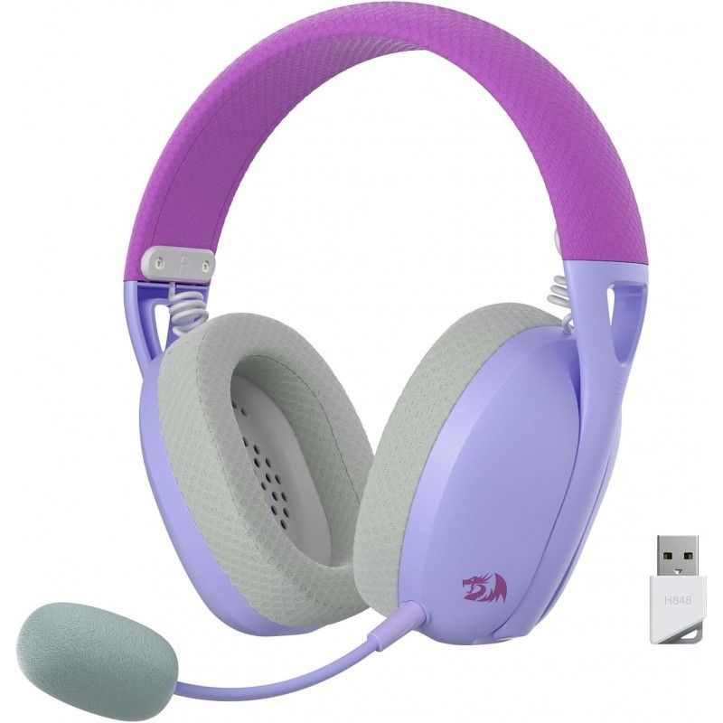 REDRAGON - AUDIFONO Redragon H848 LILA Bluetooth micrófono desmontable
