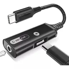 KUANGYE - Adaptador de Audio USB-C 2 en 1,Usb Tipo C A Jack 3.5mm,para Samsung