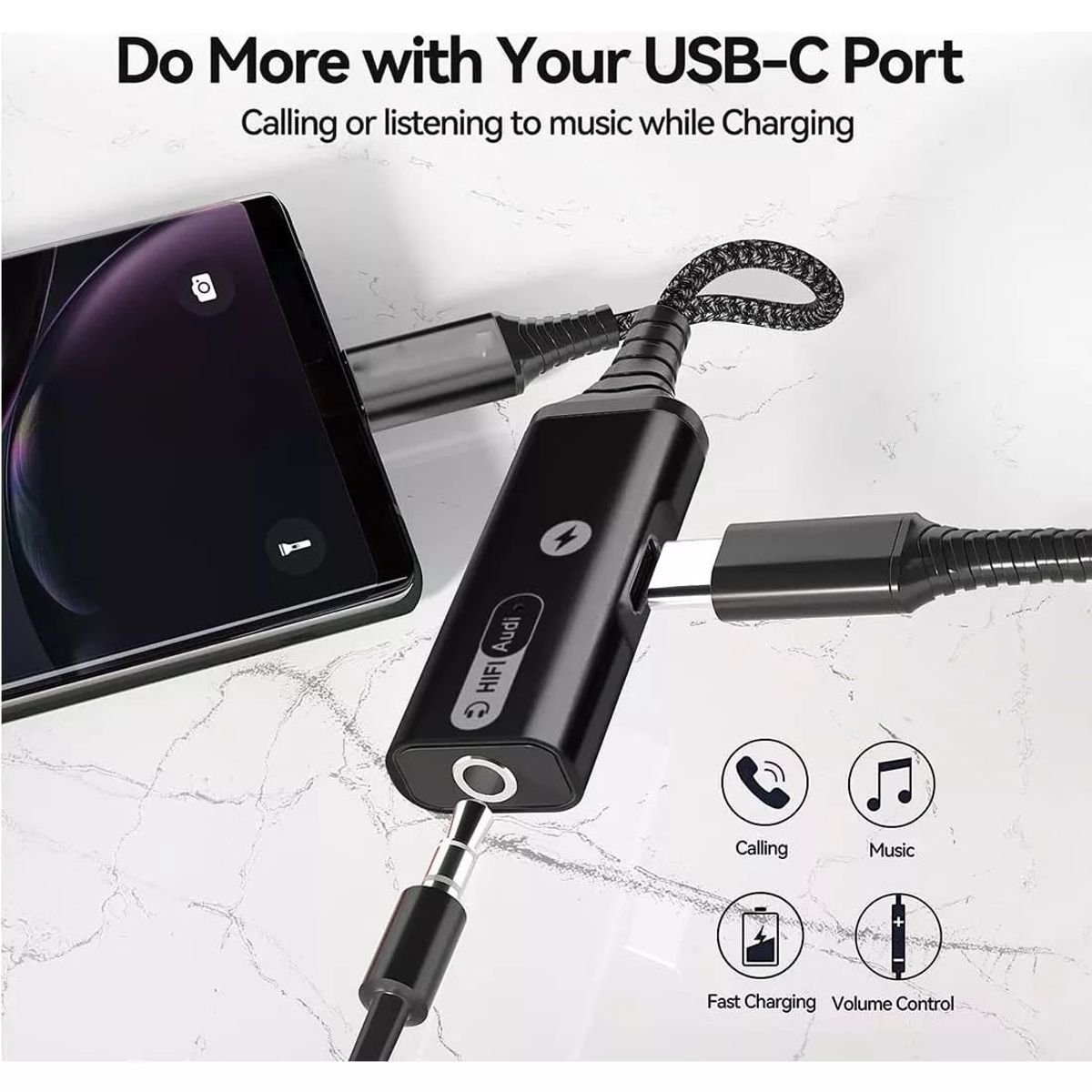 KUANGYE - Adaptador de Audio USB-C 2 en 1,Usb Tipo C A  Jack 3.5mm,para Samsung
