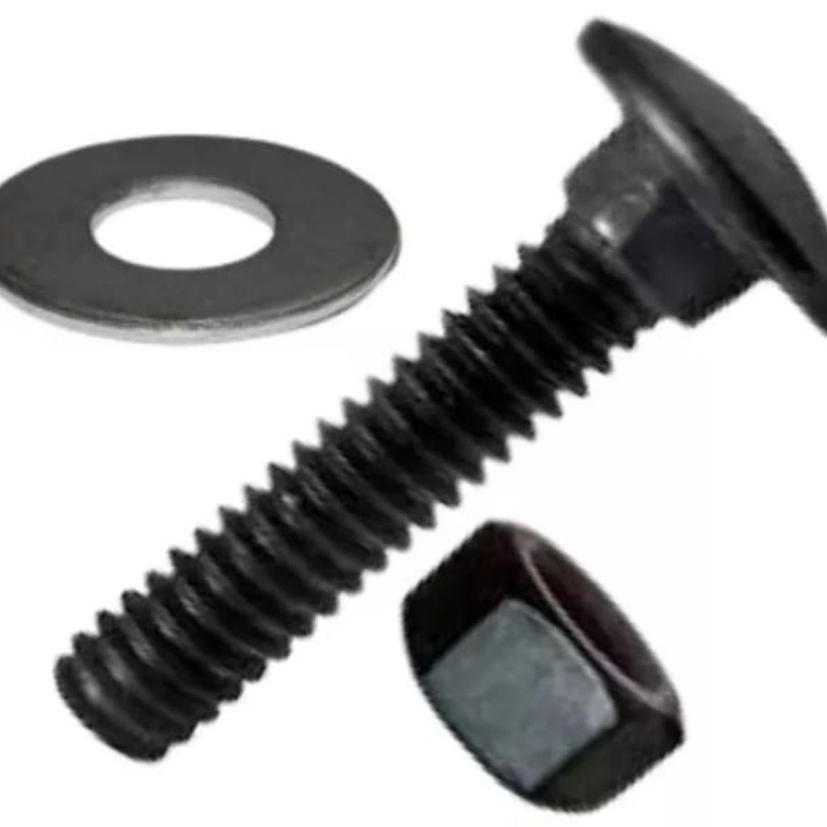 GENERICO - Perno Coche 14X2 12 Con Tuerca Y Golilla Negra 50 Unidades