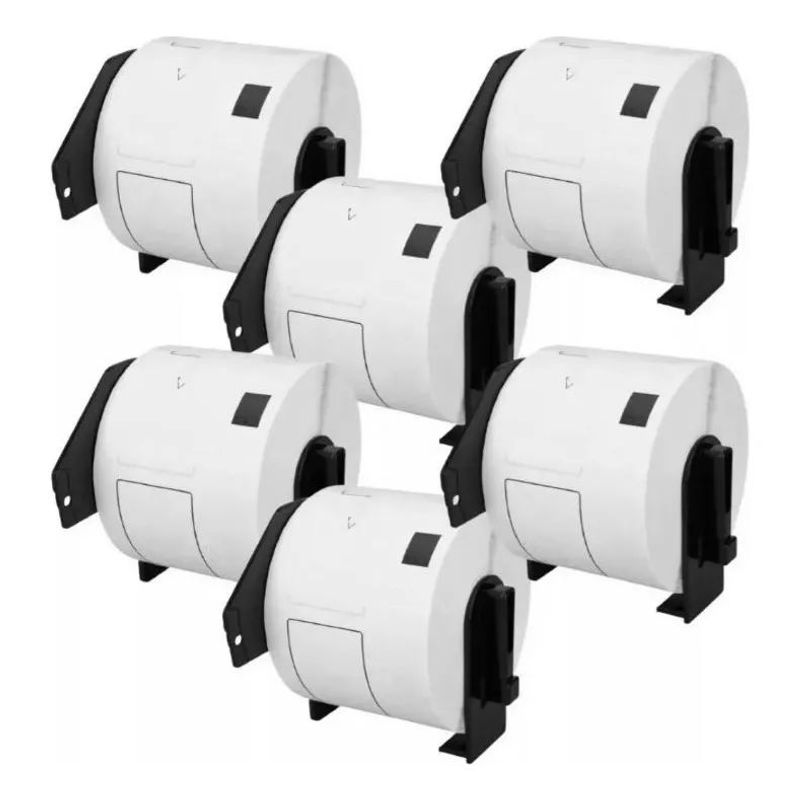 KUANGYE - Pack De 6 Rollos + Soporte Etiqueta Dk 1209 - 29mm X 62mm