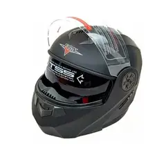 GENERICO - Casco para moto FGN 862 negro brillante abatible talla XL