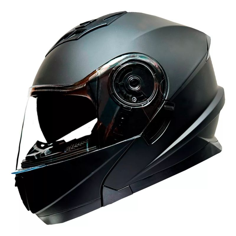 GENERICO - Casco Abatible Negro Matte Certificado Dot
