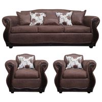 Living Con Resorte Estructural 6 Cuerpos 4+1+1 Grand Santi Envejecido Café