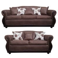 Living Con Resorte Estructural 7 Cuerpos 4+3 Grand Santi Envejecido Café