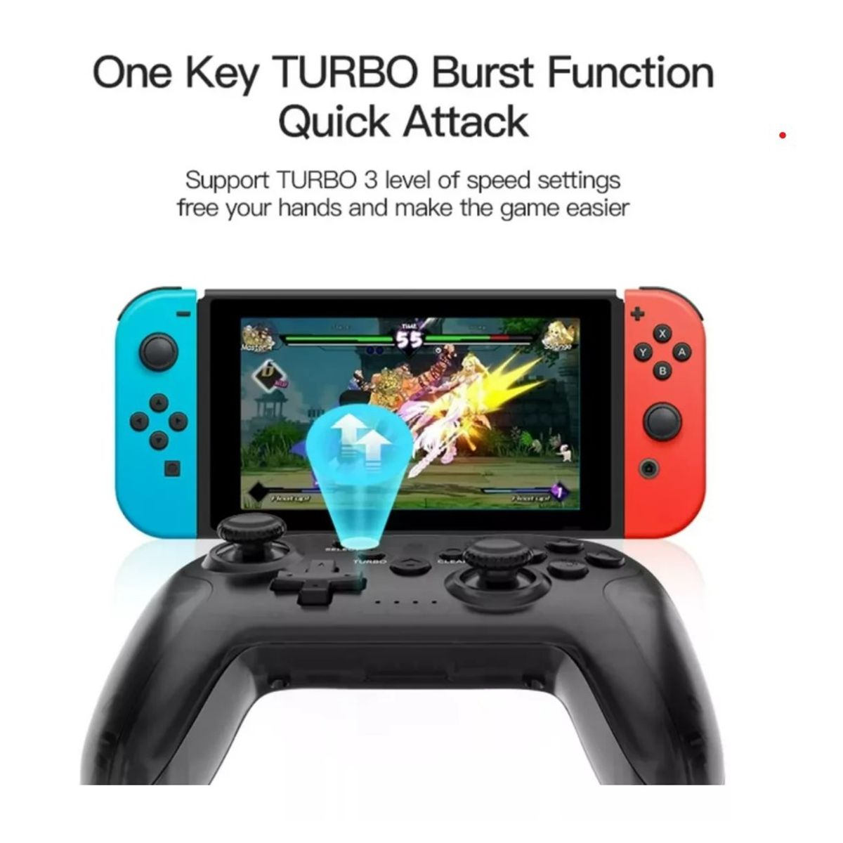 GENERICO - Control Mando Inalámbrico Bluetooth Ns009 P Nintendo Switch Negro