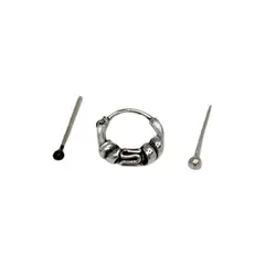 GENERICO - Pack Piercing Argolla Bolitas Envejecido Plata Mas Caja